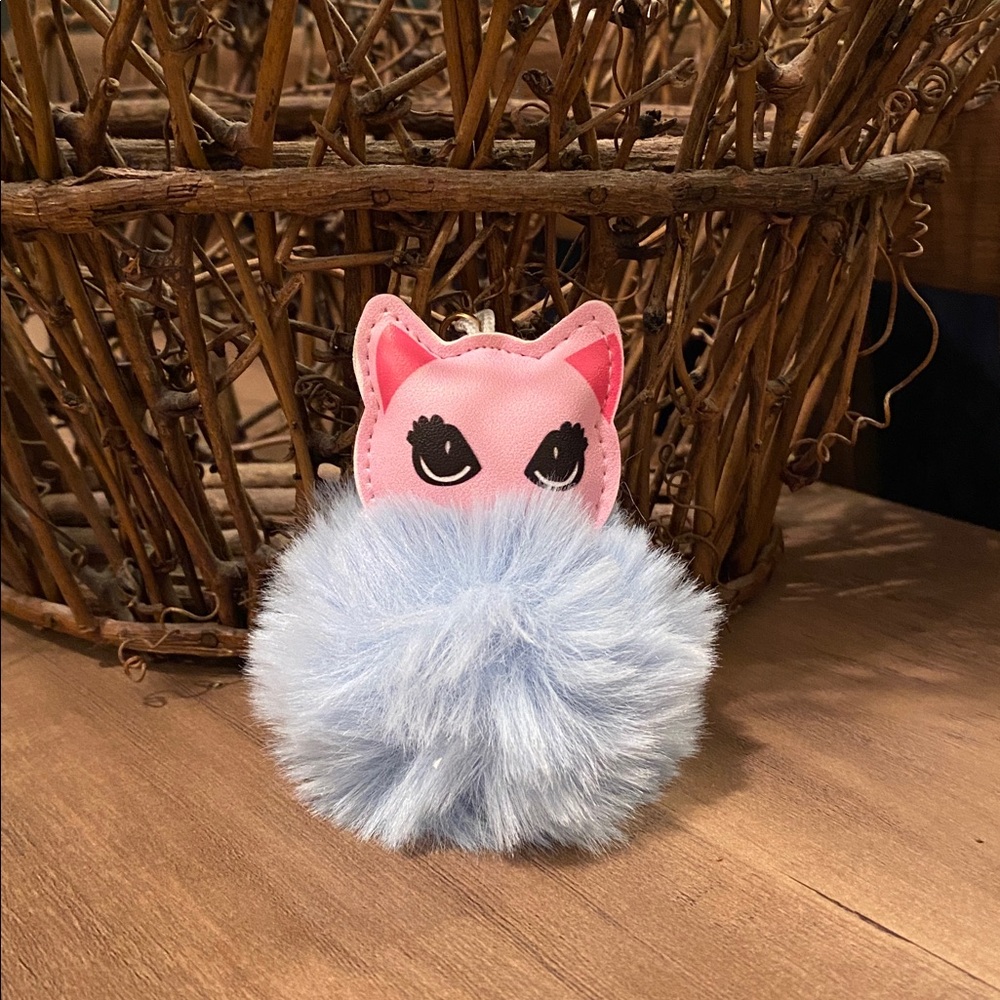 Kitty Cat Pom Pom Keychain